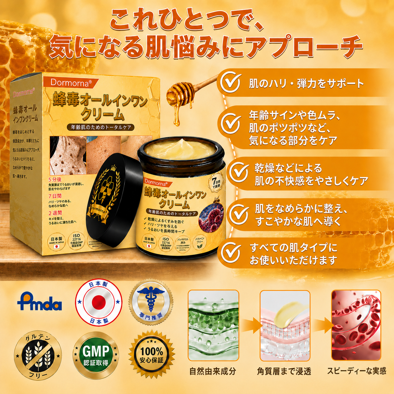 🔥🔥𝐃𝐨𝐫𝗺𝐨𝐫𝗻𝗮®公式ストア • 日本製 👑𝗗𝐨𝐫𝗺𝐨𝐫𝗻𝗮® 蜂毒配合オールインワンクリーム 🌟本日最終日 – 𝟖𝟎％OFF